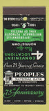 Matchbook Cover - Peoples National Bank Norristown PA 1956 30 Stick