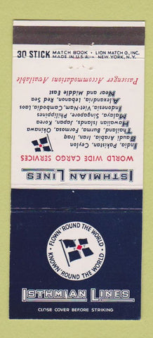 Matchbook Cover - Isthmian Lines Shipping Cargo 30 Stick