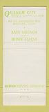 Matchbook Cover - Quaker City Federal Savings Whittier CA 30 Stick