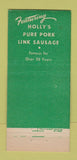 Matchbook Cover - Holly Meat Packing Sausage Oakland CA 30 Stick