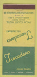 Matchbook Cover - Trocadero Miami Beach FL Palm Court Hotel 30 Stick