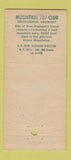 Matchbook Cover - Mountain Top Club Chittenden VT 30 Stick