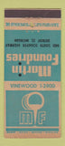Matchbook Cover - Martin Foundries Detroit MI metal 30 Stick