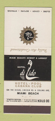 Matchbook Cover - Hotel Di Lido Miami Beach FL 30 Stick