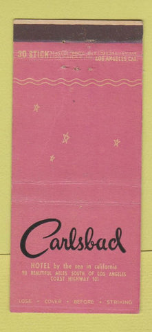 Matchbook Cover - Carlsbad Hotel CA WEAR 30 Stick