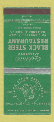 Matchbook Cover - Black Steer Restaurant Hallandale FL 30 Stick