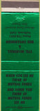 Matchbook Cover - Stu Marshall Bud Swearingen Fallbrook CA Mutual Funds green