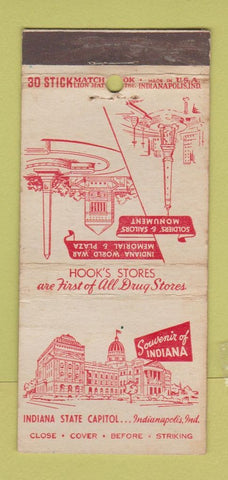 Matchbook Cover - Hook's Drugs Indianapolis IN 30 Stick