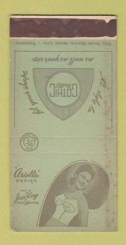 Matchbook Cover - Gothic Cordtex girlie Bra Canada SAMPLE WEAR 30 Strike