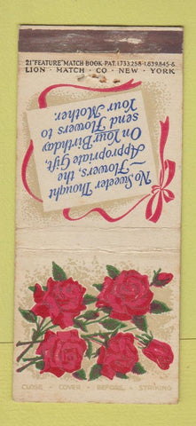 Matchbook Cover - Grandy Flowers Norfolk VA 21 Strike Feature