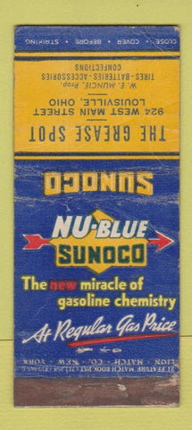 Matchbook Cover - Sunoco oil gas Louisville KY WORN 21 Strike Feature