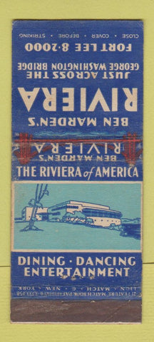 Matchbook Cover - Ben Marden's Riviera 21 Strike Feature