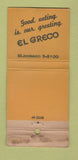 Matchbook Cover - El Greco Restaurant New York City WEAR 21 Strike Feature