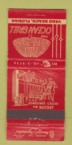 Matchbook Cover - The Ocean Grill Vero Beach FL WEAR 30 Strike