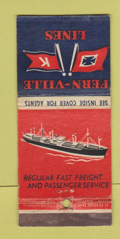 Matchbook Cover - Fern Ville Lines Shipping Freight WEAR  21 Strike Feature