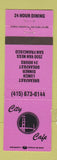 Matchbook Cover - City Cafe San Francisco CA