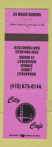 Matchbook Cover - City Cafe San Francisco CA