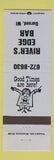Matchbook Cover - River's Edge Bar Durand WI BLUE