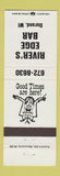 Matchbook Cover - River's Edge Bar Durand WI WHITE