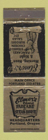 Matchbook Cover - Elmer's Colonial Pancake Steak House Portland OR