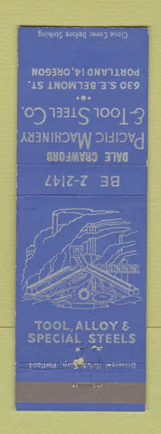 Matchbook Cover - Dale Crawford Pacific Machinery Tool Steel Portland OR
