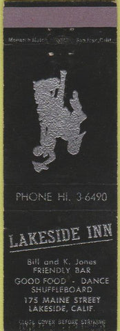 Matchbook Cover - Lakeside Inn CA cowboy
