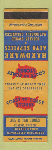 Matchbook Cover - Coast to Coast Hardware Joe & Ted Jones Eugene OR