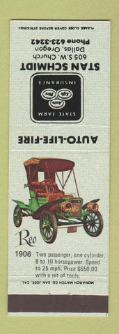 Matchbook Cover - State Farm Insurance Stan Schmidt Dallas OR