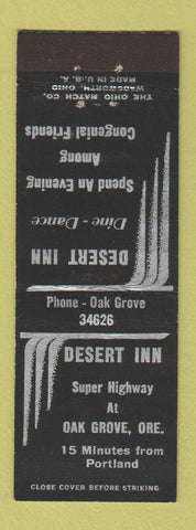 Matchbook Cover - Desert Inn Portland OR
