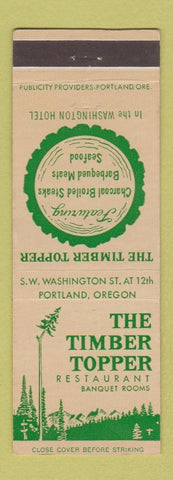 Matchbook Cover - The Timber Topper Restaurant Portland OR