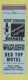 Matchbook Cover - Red Top Motel McMinnville OR