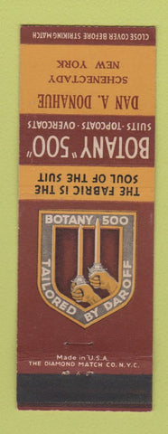 Matchbook Cover - Botany 500 Men's Clothes Dan Donahue Schenectady NY