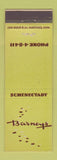 Matchbook Cover - Barneys  Schenectady NY