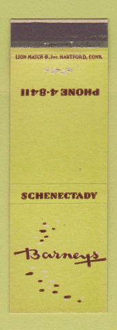 Matchbook Cover - Barneys  Schenectady NY