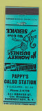 Matchbook Cover - Pappy's Calso oil gas Schenectady NY  TEAL