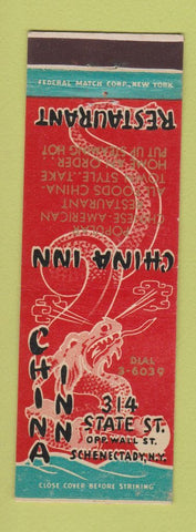 Matchbook Cover - China Inn Chinese Schenectady NY