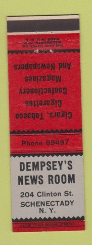 Matchbook Cover - Dempsey's News Room Schenectady NY