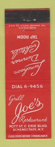 Matchbook Cover - Joe's Grill Restaurant  Schenectady NY