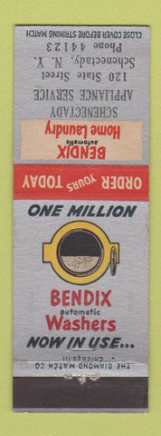 Matchbook Cover - Bendix Home Laundry Appliances Schenectady NY