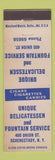 Matchbook Cover - Unique Deli Fountain Schenectady NY