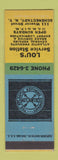 Matchbook Cover - Lou's Atlantic oil gas Schenectady NY