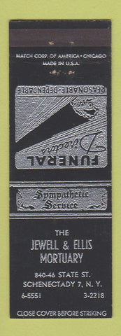 Matchbook Cover - Jewell & Ellis Mortuary Schenectady NY