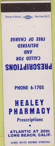 Matchbook Cover - Healey Pharmacy Long Beach CA