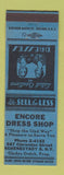Matchbook Cover - Encore Dress Shop Schenectady NY  BLUE