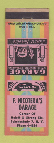 Matchbook Cover - F Nicotera's Garage  Schenectady NY
