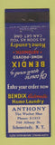 Matchbook Cover - Bendix Home Laundry Appliances Anthony Schenectady NY