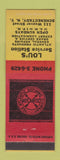 Matchbook Cover - Lou's Atlantic oil gas Schenectady NY