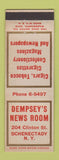 Matchbook Cover - Dempsey's News Room Schenectady NY