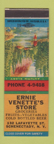 Matchbook Cover - Ernie Venette's Grocery Schenectady NY