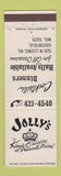 Matchbook Cover - Jolly's Restaurant Greenfield WI